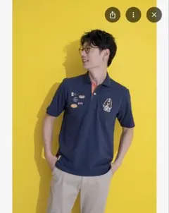 Hush Puppies メンズ ポロシャツ ネイビー クリーニング済みのサムネイル