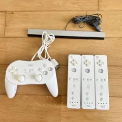 任天堂 早い者勝ち！Wiiリモコン3つ&コントローラー&センサーバーセット