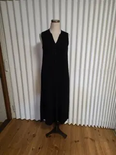 スピックアンドスパン☆ ニットノースリーブロングワンピース ブラック美品
