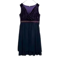 y1831 ニッセン ドッキングドレス ベロア シフォン お呼ばれ 二次会