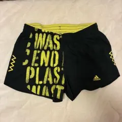 【中古】adidas レディースプリント入りショーツ 黒/黄