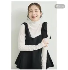 【Lサイズ】cocaスポンディッシュニットリボンキャミソール　ブラック