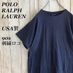 1194 USA製90s ポロラルフローレンTシャツ刺繍ヴィンテージアメリカ古着