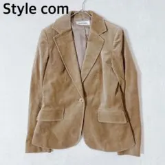 Style comスタイルコム♦︎テーラードジャケット ベルベットベロアキャメルのサムネイル