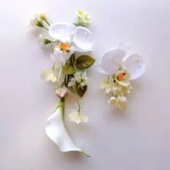 フラワーイヤーカフ、イヤリング（ハンドメイド）