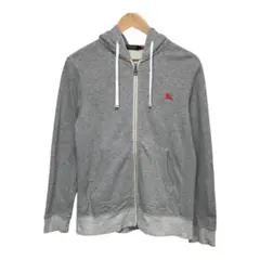 バーバリーブラックレーベル　フルジップスウェットパーカー　刺繍ロゴ　三陽商会