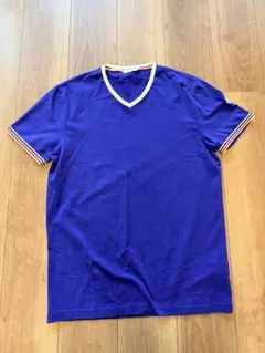 MONCLER モンクレール Vネック 半袖Tシャツ L ブルー トリコロール