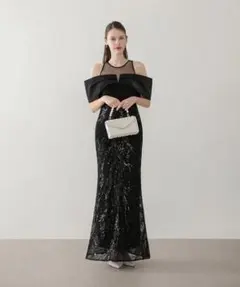 【LEJA LUXE】シースルーオフショルダーマーメイドドレス