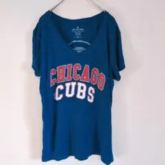 シカゴカブス Tシャツ 【XL】 野球 ベースボール ロゴ Vネック