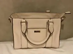 Honeys（ハニーズ） プレート付きハンドバッグ ホワイト 合皮 トートバッグ