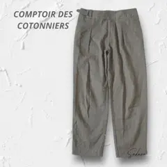 R3406【コントワー・デ・コトニエ】リネン混 クロップドパンツ カーキ S