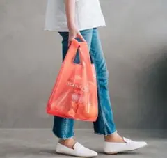 【新品未使用】DEAN & DELUCA エコバッグ　 メッシュ オレンジピンクのサムネイル