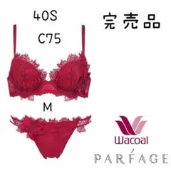 ❤️Wacoal❤️パルファージュ40S ブラジャーC75 TバックショーツM
