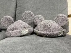 ディズニーリゾート ミッキーボア耳帽子 グレー