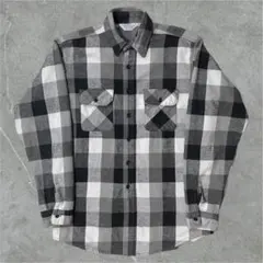 70s five brother 黒 L 三角タグ ネルシャツ ヘビネル マチ