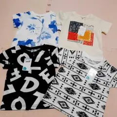 新品　個性的　女の子　男の子　半袖　Tシャツ　80 保育園　モノクロ　花柄
