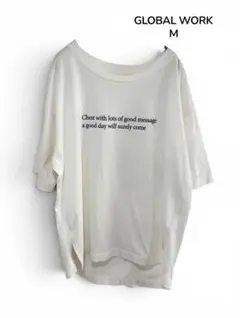 グローバルワークRich Clean Tee 半袖 Tシャツ M 英字のサムネイル