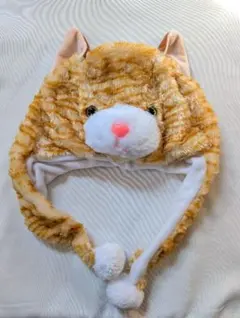 猫の顔デザイン フリース帽子