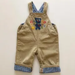 miki house  ミキハウス レトロ　80 クマ　オーバーオール