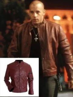 バーガンディ シングルライダースジャケット