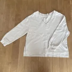 GU Vネックスウェットプルオーバー ベージュ　Lサイズ