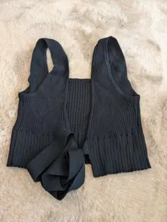 PAGEBOY♪ ブラックリブ編みニットベスト