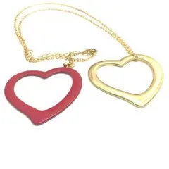 194  大きめで長め！ 艶あり！オープンハートネックレス