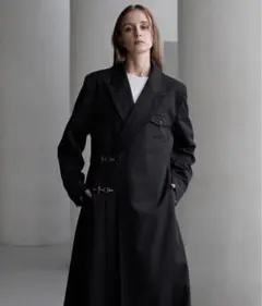 CLEL プライムTRダブルラペルコート ブラック M