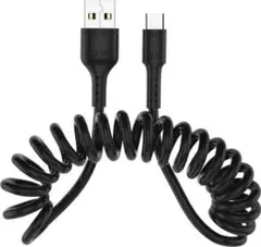 Type-C ケーブル 急速充電 カールコード式 150cm