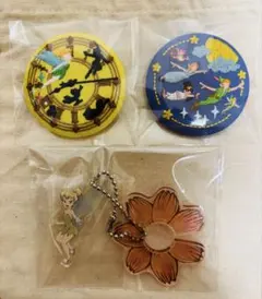 ディズニー刺繍缶バッジ　ピーターパン　２個セット　ティンカーベル