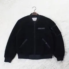 ボアフリース《AVIREX》MA-1(M)黒 フライトジャケット 大きめ 軍物