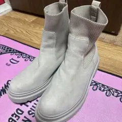 グレー サイドゴアブーツ 厚底