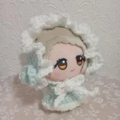 ちびぐるみ ぬい服 ヘッドドレス ワンピースセット ライトブルー