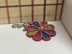 未使用美品コーチcoachカラフル花型キーリング本物