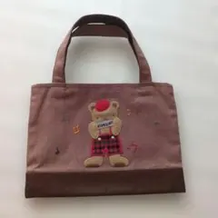 未使用　希少　ファミリア familiar ミニデニムバッグ ブラウン くま刺繍のサムネイル