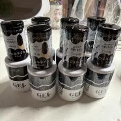 ブラック ジェルネイル 7本セット