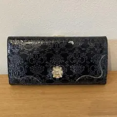値下げ❗️ANNA SUI アナスイ  長財布　がま口　ブラック エナメル ANNA SUI（アナスイ） 財布 がま口 長財布 ルーミー アナスイ財布