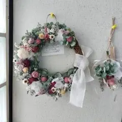 感謝価格＊爽やかブルーとオレンジが映える＊夏から秋を彩るリース