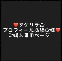 タケリラ☆ プロフィール必読☆様専用ページ　q