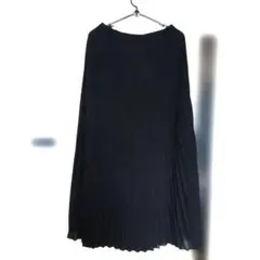 GLACIER 黒のプリーツロングスカート ウエストゴムのサムネイル