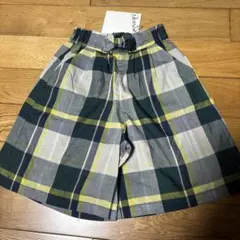 110cm グリーン系チェック ハーフパンツ