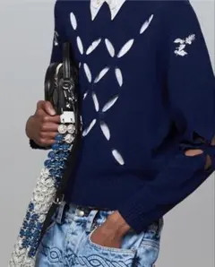 stefan cooke 23aw knit ニット　ネイビーのサムネイル