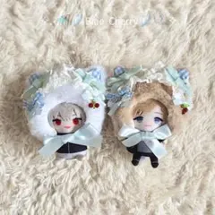 ブルー】にじぱぺっと ぬい服 10cm 帽子 被り物 着ぐるみ ボンネット