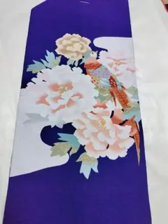 D953 訪問着 牡丹 紫 正絹 着物 袷 極美品 - メルカリ