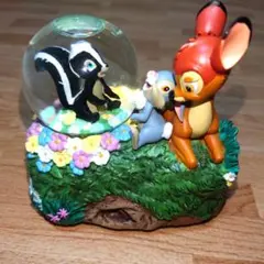 ディズニー バンビ とんすけ フラワー オルゴール スノーグローブ 4月の雨