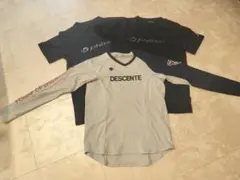DESCENTE 長袖シャツMサイズ & phiten Lサイズ半袖シャツ 2枚