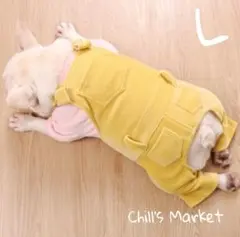 サロペット イエロー L オーバーオール 犬の服 犬服 犬 服 ペット 韓国