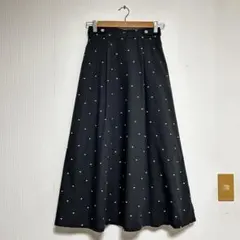 ☆ノーリーズ☆ミコクリエ☆刺繍ドットスカート☆ブラック☆38☆のサムネイル