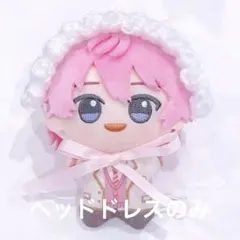 ヘッドドレス ちびぐるみ 白 ピンク ぬい服 編み物 10cm 12cm