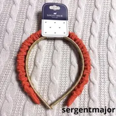 新品　Sergent Majorカチューシャ 2本セット（朱赤フリル×ゴールド）